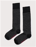 Cotton Rich Sparkle Striped Knee High Socks