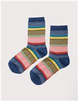 Sparkle Striped Ankle High Socks