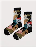 Patterned Ankle High Socks