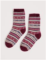 Fair Isle Ankle High Socks