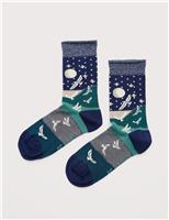Snowy Scenes Ankle High Socks