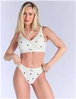 Heart Embroidered Thong