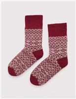 Wool Rich Fair Isle Slipper Socks