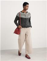 Merino Wool Rich Embroidered Relaxed Cardigan