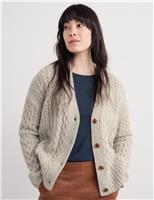 Merino Wool Rich Cable Knit Cardigan