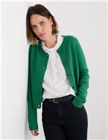 Merino Wool Rich Crew Neck Cardigan