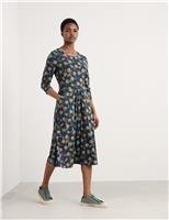 Cotton Rich Floral Midi Skater Dress