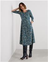 Cotton Rich Floral Midi Skater Dress