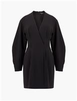 V-Neck Mini Wrap Dress