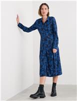 Cotton Rich Printed Midi Shirt Dress