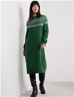 Cotton Blend Shoulder Yoke Midi Jumper Dress