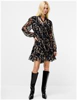 Chiffon Snake Print Mini Tea Dress