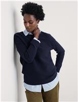 Merino Wool Rich Slash Neck Oversized Jumper