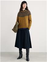 Merino Wool Rich Fair Isle Crew Neck Jumper