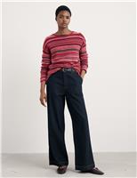 Merino Wool Rich Striped Oversized Jumper