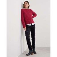 Seasalt Cornwall Merino Wool Rich Textured Crew Neck Jumper Red
