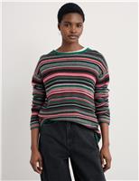 Merino Wool Rich Striped Oversized Jumper