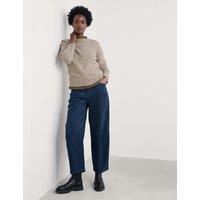 Seasalt Cornwall Merino Wool Rich Textured Crew Neck Jumper Natural