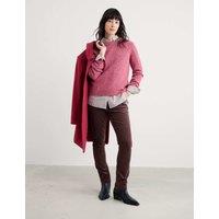 Seasalt Cornwall Merino Wool Rich Textured Crew Neck Jumper Orange