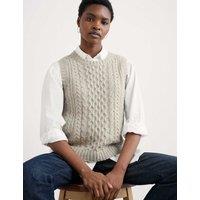 Merino Wool Rich Cable Knit Knitted Vest