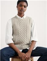 Merino Wool Rich Cable Knit Knitted Vest