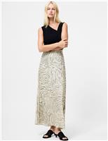 Abstract Animal Print Maxi Slip Skirt