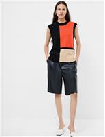 Cotton Rich Colour Block Knitted Vest