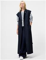 Sleeveless Double Breasted Long Trench Coat