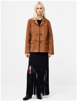 Faux Suede Utility Jacket