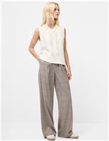 Cotton Rich Cable Knit V-Neck Knitted Vest