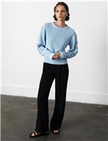 Cotton Rich Textured Crew Neck Jumper