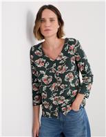 Pure Cotton Floral Button Through Top
