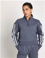 Lilybod Rihanna Stripe.2 Pure Cotton Sweatshirt Dark Green Mix