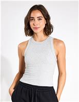 Lilybod Harmony Cotton Rich Rib Crop Vest Top Coral