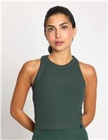 Lilybod Harmony Cotton Rich Rib Crop Vest Top Coral