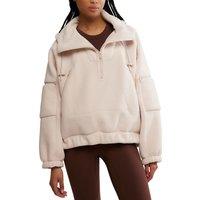 FP Movement Wild and Free Fleece Half Zip Hoodie Beige