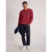 Pure Cotton Textured Crew Neck Jumper