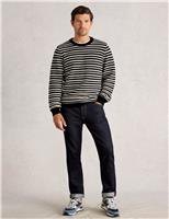 Pure Cotton Striped Crew Neck Jumper