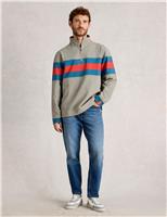 Pure Cotton Pique Colour Block Sweatshirt