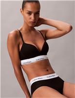 Calvin Klein Icon Cotton Modal Push-Up Plunge Bra White