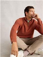 Pure Cotton Textured Funnel Neck Jumper