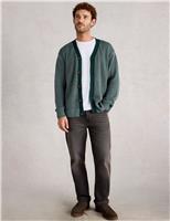 Striped V-Neck Cardigan with Wool