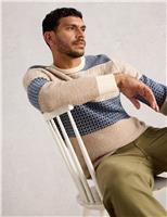 Wool Rich Striped Textured Jumper