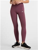 New Balance High Waisted 7/8 Gym Leggings Burgundy