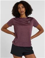New Balance Athletics Ribbed Crew Neck T-Shirt Burgundy