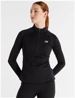 New Balance High Neck Half Zip Sports Top Black