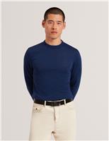 Pure Wool Logo Embroidery Crew Neck Jumper