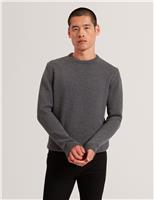 Wool Rich Logo Patch Crew Neck Jumper