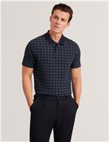 Geometric Jacquard Polo Shirt