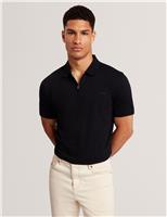 Pure Cotton Half Zip Polo Shirt